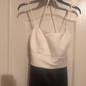 NEVER WORN Black n White formal gown w/ straps